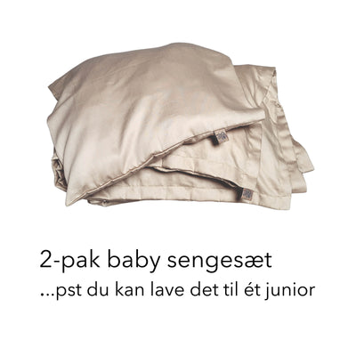 2-pak baby sengesæt (kan knappes sammen til junior str.)